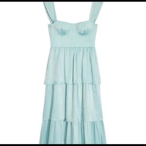 Weworewhat Corset Midi Dress - Baby Blue NWT Size Medium